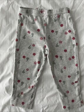 Carter's soft Light Gray Toddler Leggings with Fruit Print